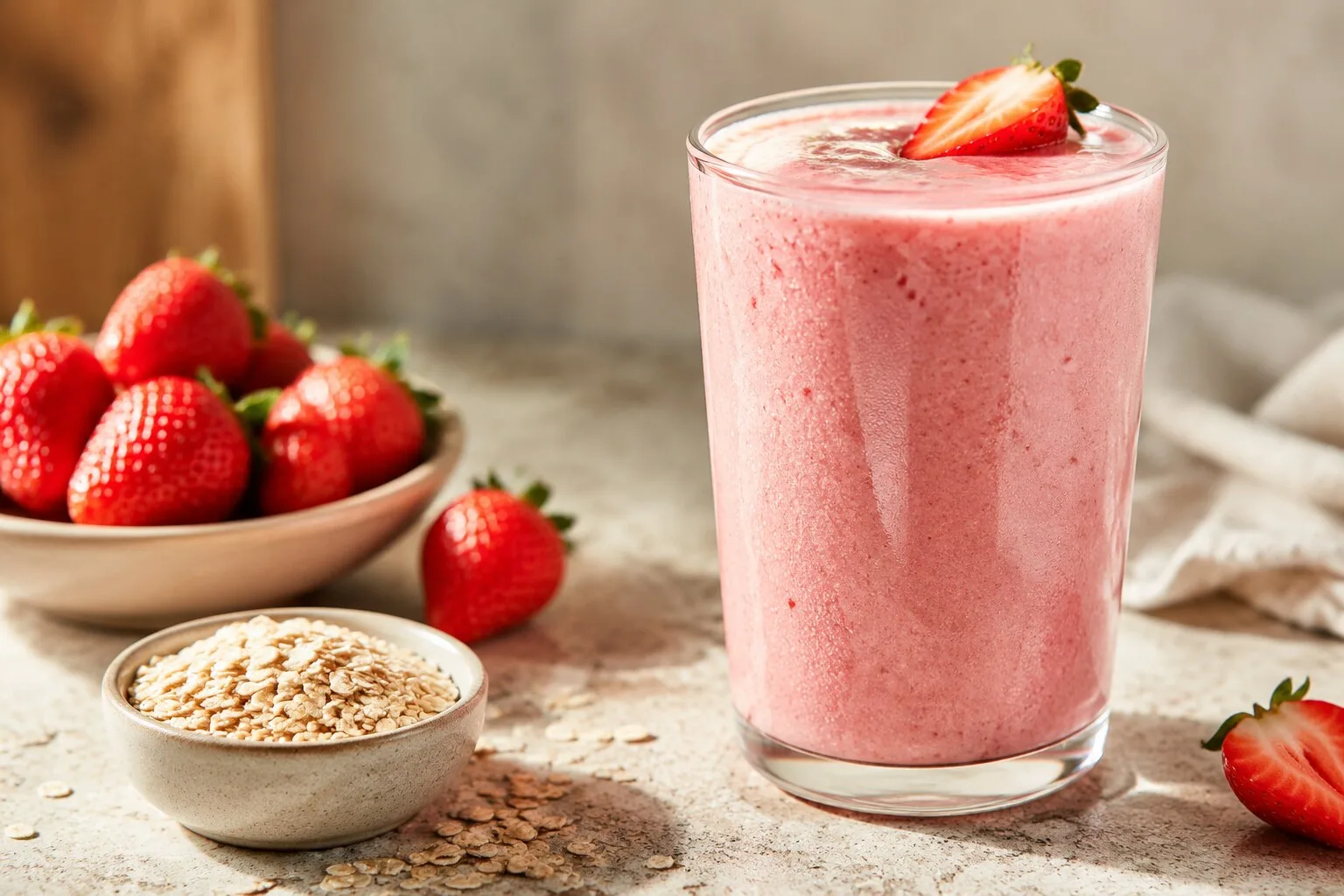 Vitamina de Morango com Aveia: Receita Cremosa